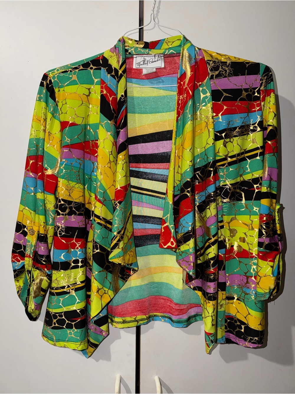 Vibrant Multicolor Open-Front Women's Blazer by Sandy Eldredge